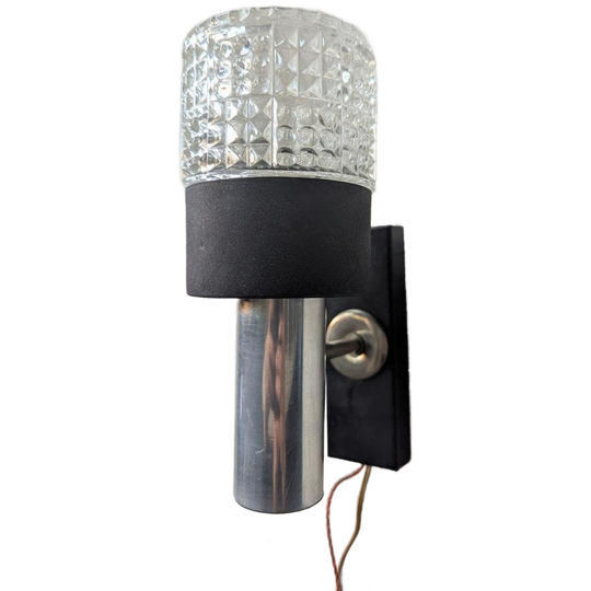 Vintage Wandlamp- Kristal & Staal- Duitsland 1960s 1