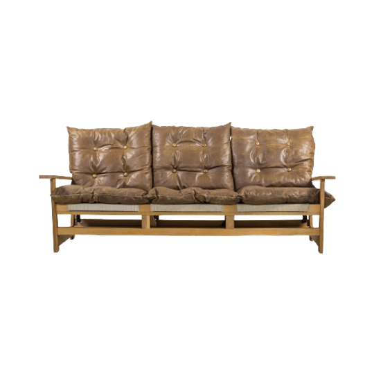 Vatne Mobler Three Seats Sculptural Oak Frame Sofa From 1960’s 1