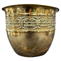 Vintage Messing Bloempot, Doorsnede 22 Cm
