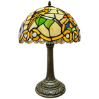 2 Beschikbaar Vintage Art Nouveau Stijl Papegaai Glas In Lood thumbnail 1