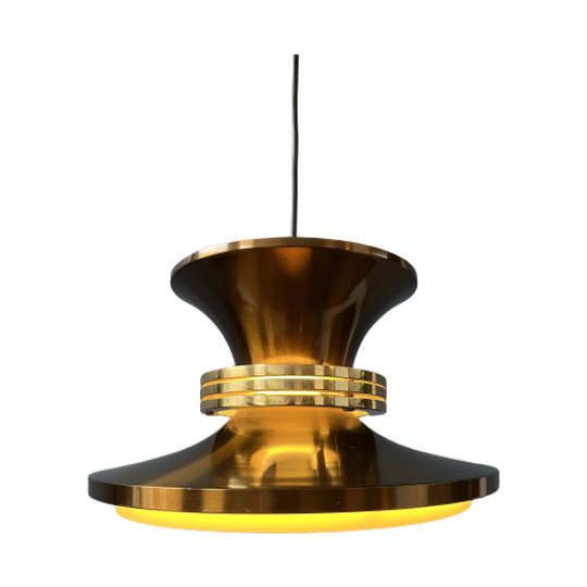 Vintage Deense Koperkleurige Hanglamp 1