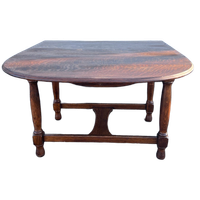 Eiken Hangoortafel Met Ovale Hangoren, Uitgeklapt 105 X 150 Cm