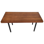 Retro Bijzettafel - Vintage - Strak Teakhout - Metaal - 60'S thumbnail 1