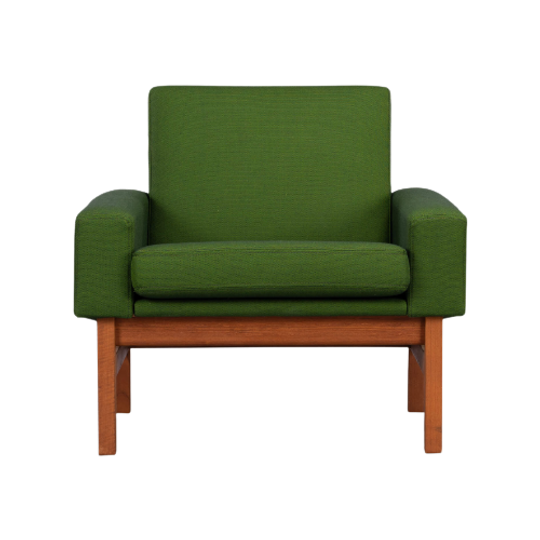 Deens Design Opnieuw Gestoffeerde Groene Ap34/1t Fauteuil Van Wegner, 1960s 1