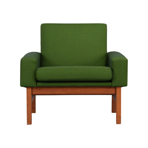 Deens Design Opnieuw Gestoffeerde Groene Ap34/1T Fauteuil Van Wegner, 1960S