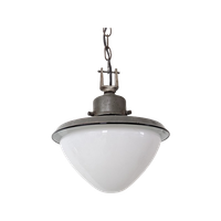 Industriële Hanglamp – Geëmailleerd En Opaal Glas - (mm34)