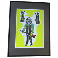 Fred Bervoets Zeefdruk De Jager 1993 Vintage