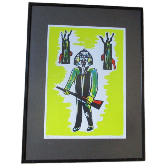 Fred Bervoets Zeefdruk De Jager 1993 Vintage 1