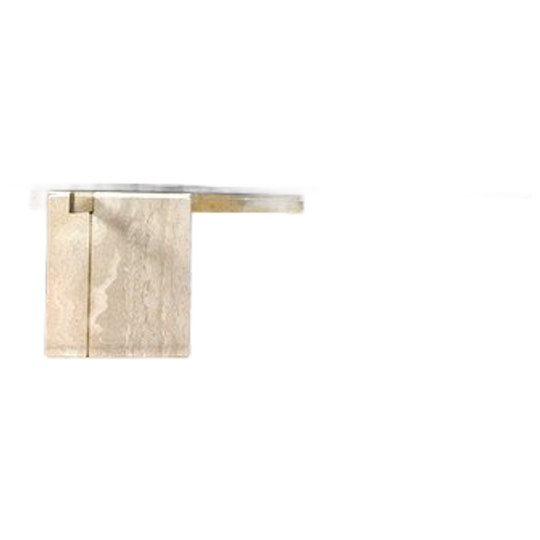 Travertine And Brass Coffee Table By Artedi, 1980s 1