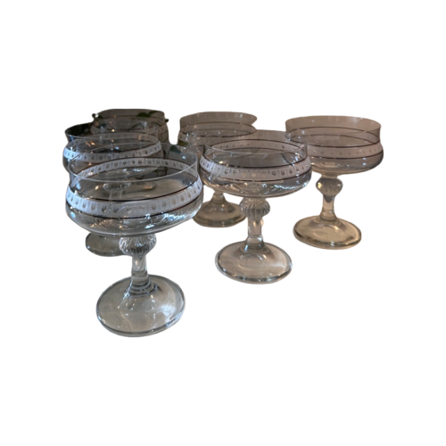 Set Van 6 Vintage Coupe Champagne Glazen