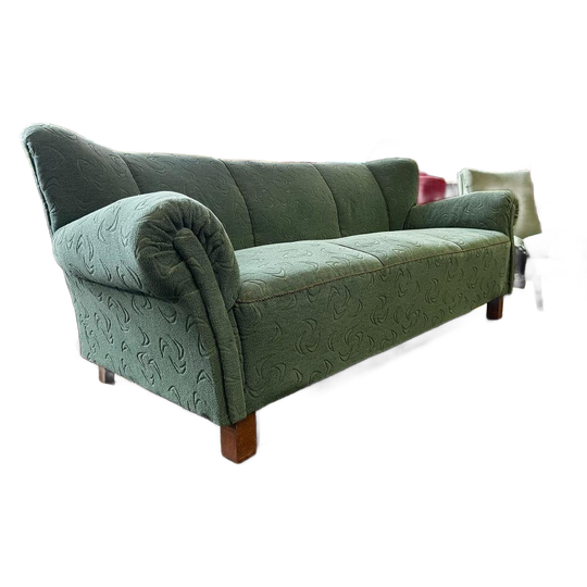 Vintage Zeegroene Zetel / Canapé / Bank 1