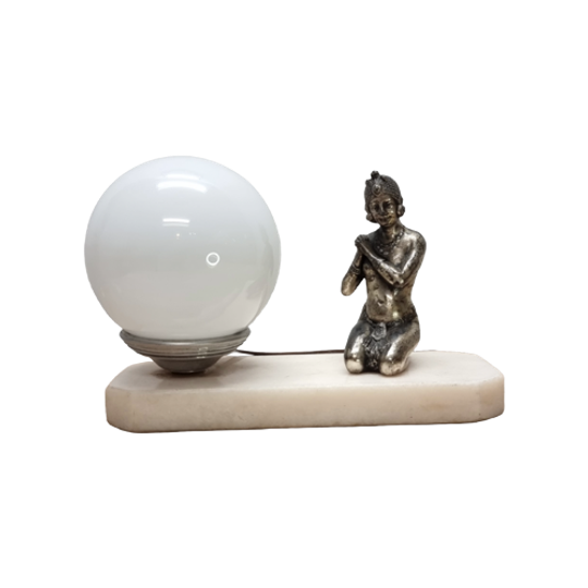 Art Deco Lamp Met Een Dame 1