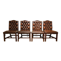 4 X Engelse Chesterfield Eetkamer Stoelen Als Nieuw Dark Rust Gainsborough