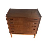 Vintage Teak Ladekast Met 5 Lades