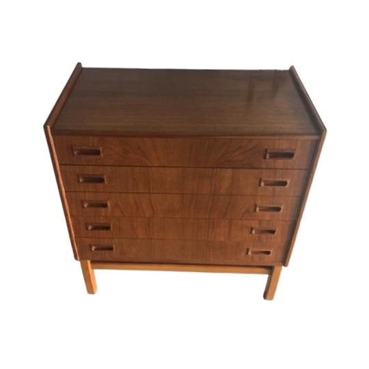 Vintage Teak Ladekast Met 5 Lades 1
