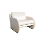 Wit Leren Postmoderne Fauteuil Van Jan Armgardt Voor Leolux thumbnail 1