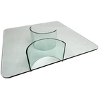 Moderne Italiaanse Glazen Salontafel, 1970'S thumbnail 1