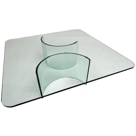 Moderne Italiaanse Glazen Salontafel, 1970's 1