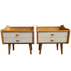 Set Of 2 1960S Nightstands With Glass Top thumbnail 1