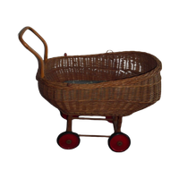 Rotan Vintage Poppenwagen