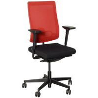 Sedus Bureaustoel, Zwart, Rood Mesh, 4D Armleggers