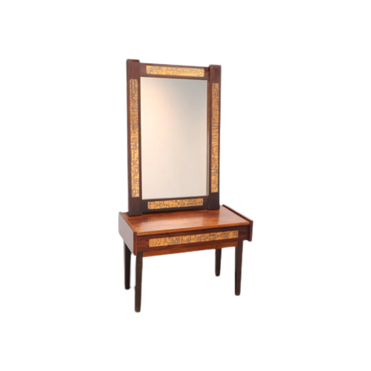 Vintage Kaptafel Halmeubel Palissander Koper 1
