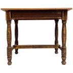 Brocante Bruinkleurige Eettafel, 1970’s thumbnail 1