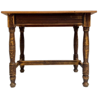 Brocante Bruinkleurige Eettafel, 1970’s