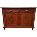 Vintage Antiek Dressoir Commode Ladekast Badkamermeubel Met Marmer Blad 702 thumbnail 1