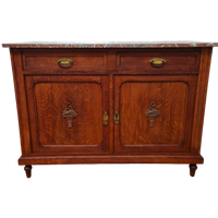 Vintage Antiek Dressoir Commode Ladekast Badkamermeubel Met Marmer Blad 702
