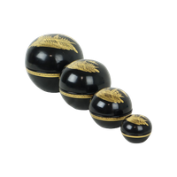 Indonesische Nesting Bowls Zwart Gelakt Hout Juwelen Set Van 4