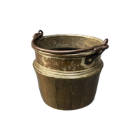 Antieke Geel Koperen Pot Of Ketel