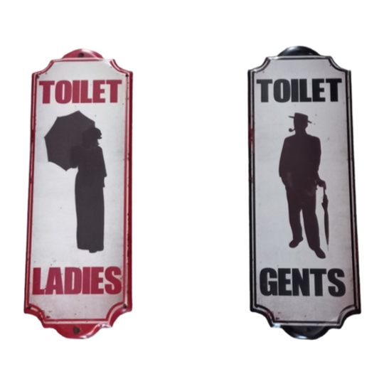 Toilet "gents - Ladies" Metalen Platen. 1