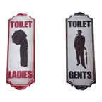 Toilet "Gents - Ladies" Metalen Platen. thumbnail 1