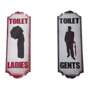 Toilet "Gents - Ladies" Metalen Platen.