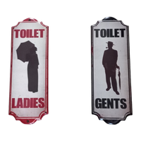 Toilet "Gents - Ladies" Metalen Platen.