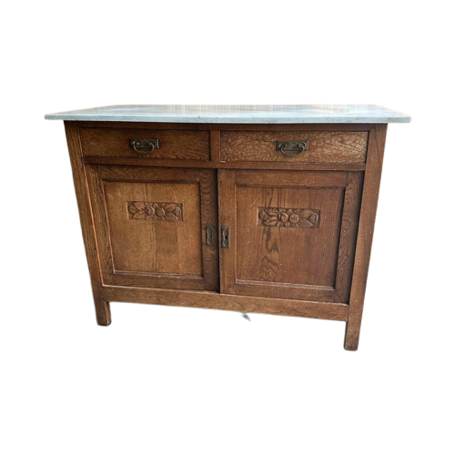 Vintage Art Deco Commode Dressoir Met Marmer Blad