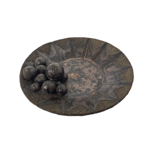 Signed, Handmade - Ceramic Plate That Can Be Wall Mounted - ‘brutalist’ Style 1