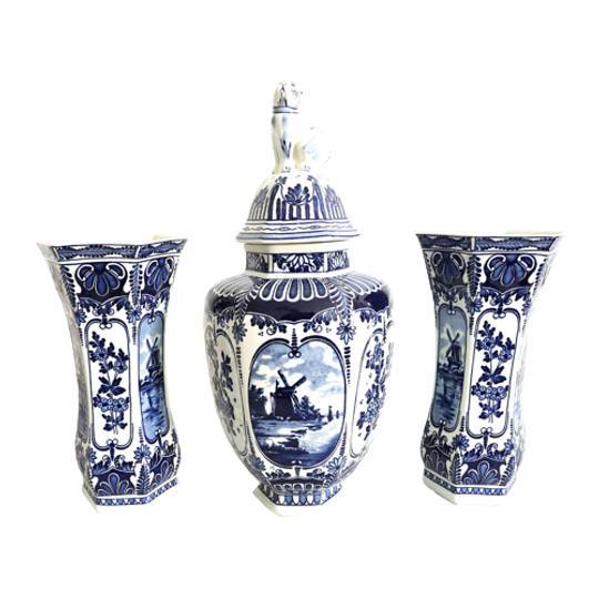 Delfts Boch Kaststel Met Molens, Jaren' 60 1