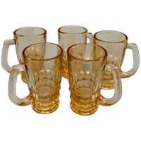 Set Vintage Shotglaasjes Ombre Oranje 5 Stuks