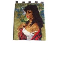 * Vintage Wandkleed Smyrna Zigeunerin Zigeuner Vrouw Dame