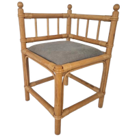 Vintage Bohemian Stijl Bamboe Hoekstoeltje Jaren 70.