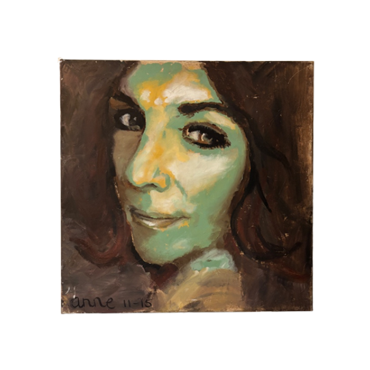 Portret Verf Op Linnen Vrouw Anne 75x75 1