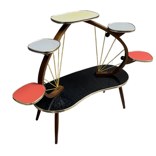 1960s Flower Table In Multi Color Formica 1