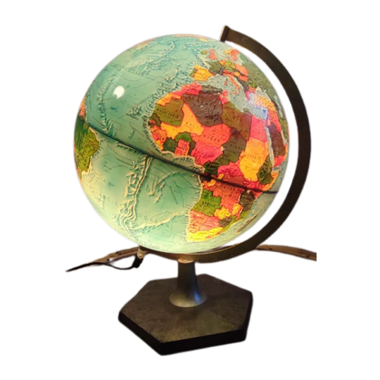 Wereldbol Scan Globe '70 Seventies Verlicht Deens Vintage 1
