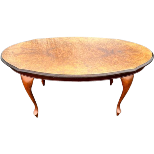 Vintage Queen Ann Salontafel Met Wortelfineer 1