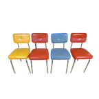 Prachtige Set Van 4 Kleurrijke Vintage Retro Stoelen thumbnail 1