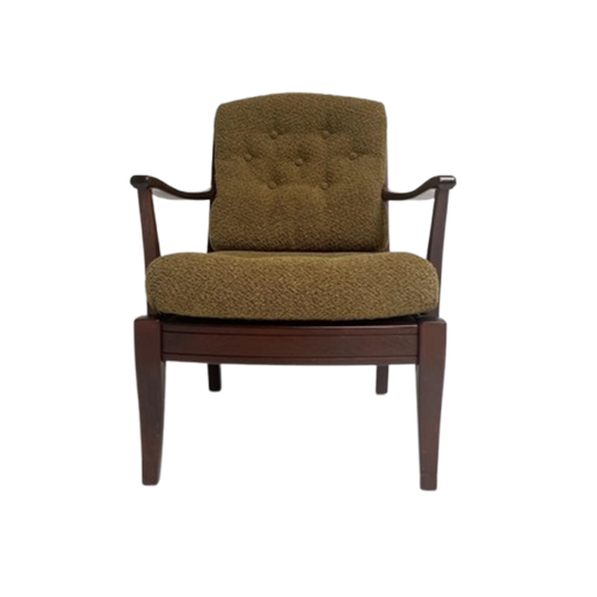 Opnieuw Gestoffeerde Zweedse Fauteuil Van Engens, 1970's 1