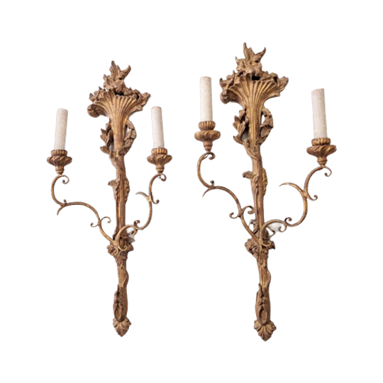 Antieke Wandlampen -lodewijk Xv – Rococo Stijl - Mn47 1