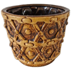 Vintage Bloempot Okergele Pot Retro Potje Voor Kamerplant thumbnail 1